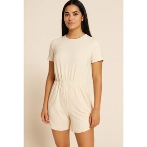 Lululemon Lightweight Short Sleeve Romper with Open Back - Prosecco Size 10